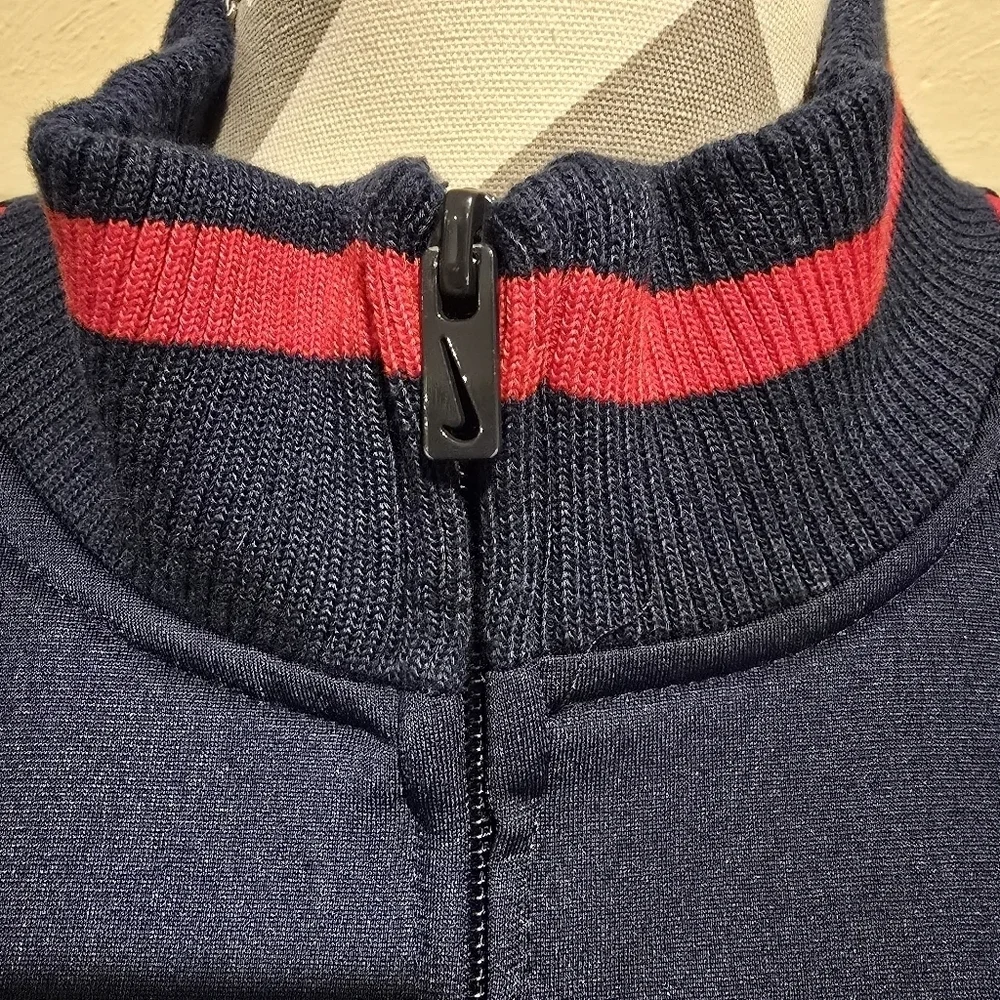Nike Boston Red Sox Track Jacket Youth Sz XL Navy Red MLB Logo Full Zip Pockets.